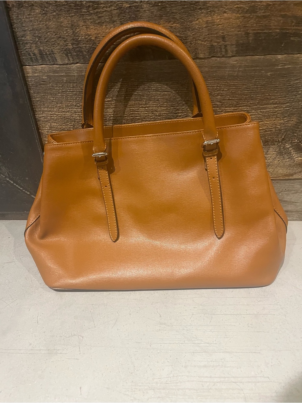 Tano Caramel Tan Leather Top-Handle Tote